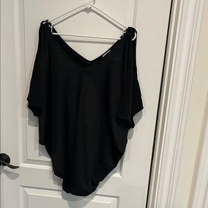 Cache Black V-Neck Top
